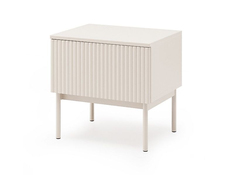 Beautysofa Nachttisch SOFT Rillenfronten & Push-to-Open-System (mit Eine Sc günstig online kaufen