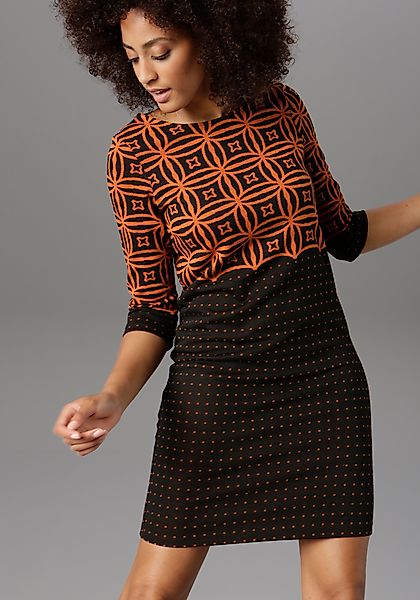 Aniston SELECTED Jerseykleid, mit modernem Muster- und Punkte-Design günstig online kaufen