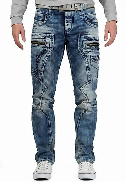Cipo & Baxx Regular-fit-Jeans Herren Hose BA-C1178 mit Verzierungen und Rei günstig online kaufen