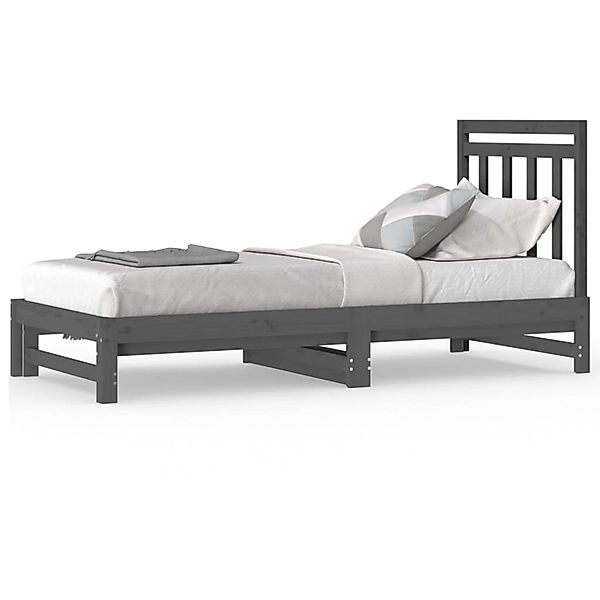 vidaXL Tagesbett Ausziehbar Grau 2x(90x200) cm Massivholz Kiefer1370338 günstig online kaufen