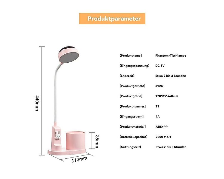 DOPWii LED Schreibtischlampe LED-Stifthalterleuchte, dimmbare Projektion ve günstig online kaufen