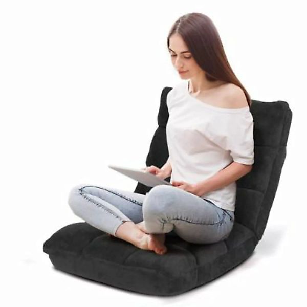 COSTWAY® Bodenstuhl Lazy-Sessel verstellbar schwarz günstig online kaufen