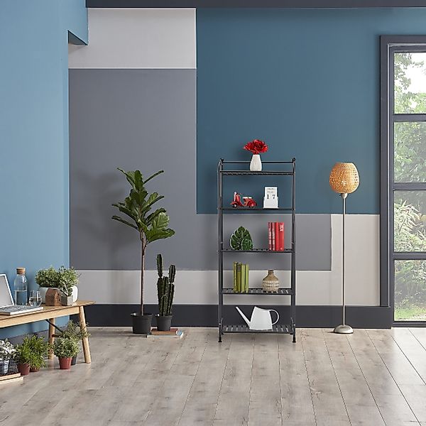 relaxdays Standregal mit 5 Ablage, Schwarz günstig online kaufen