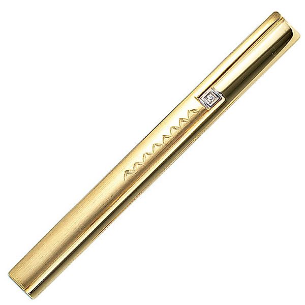 SIGO Krawattenschieber 333 Gold Gelbgold bicolor mattiert 1 Zirkonia günstig online kaufen
