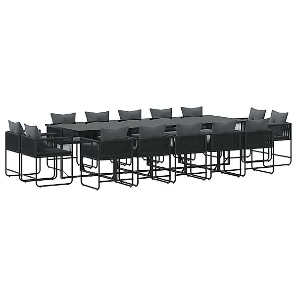 vidaXL Garten Essgruppe 15-Tlg Schwarz Stahl 3335886 günstig online kaufen