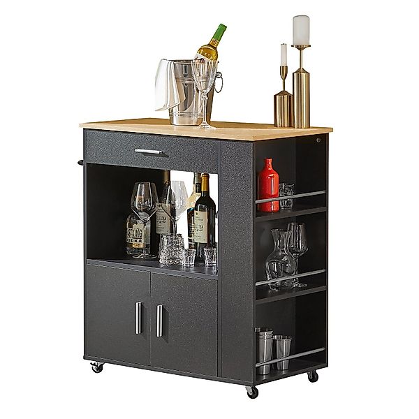 SoBuy Servierwagen FKW113, Küchenwagen mit Arbeitsplatte, günstig online kaufen