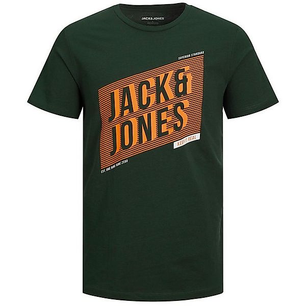 Jack & Jones Rundhalsshirt Große Größen Herren T-Shirt grün Frontprint Jack günstig online kaufen