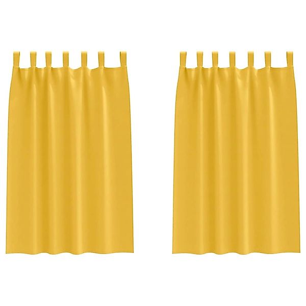 vidaXL Verdunkelungs-Vorhänge mit Ringen Senfgelb Polyester 4107614 günstig online kaufen