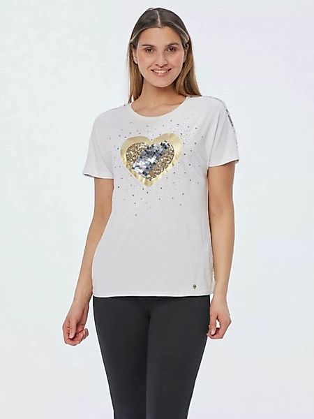 Christian Materne T-Shirt Kurzarmshirt koerpernah mit aufwendiger Glitzer- günstig online kaufen
