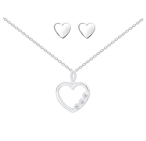 ALEXANDER YORK Schmuckset HERZ mit Zirkonia, 4-tlg. (Kette mit Anhänger, Oh günstig online kaufen