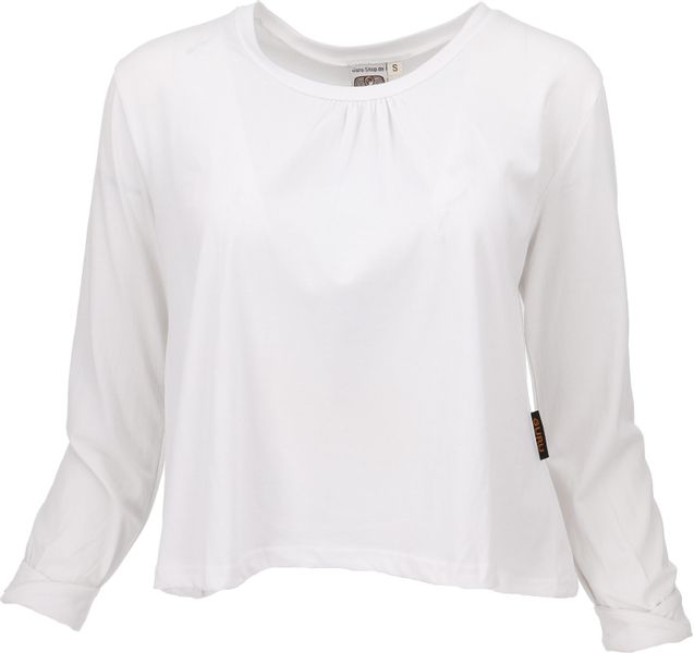 Guru-Shop Longsleeve Einfarbiges Basic Shirt, lockeres günstig online kaufen
