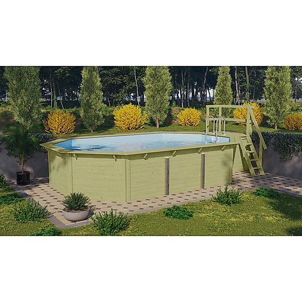 Karibu Achteckpool "Rimini 4X mit Sonnendeck" BxLxH: 690x400x121cm günstig online kaufen
