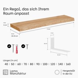 LAMO Manufaktur Wandregal Holz Baumkante Regal günstig online kaufen