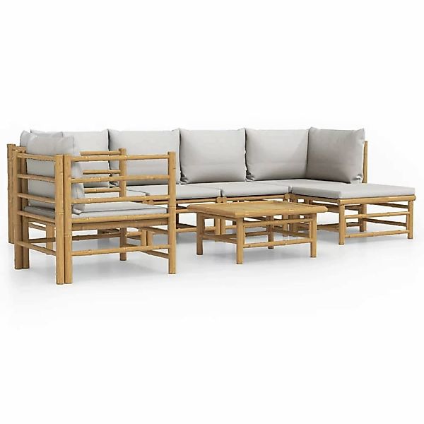 vidaXL Gartenlounge-Set 7-tlg. Garten-Lounge-Set mit Hellgrauen günstig online kaufen