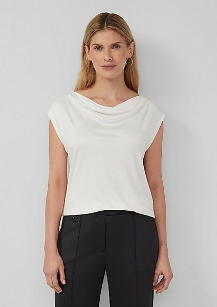 s.Oliver Kurzarmshirt T-Shirt Ärmelloses Shirt aus Viskose mit Wasserfall-A günstig online kaufen