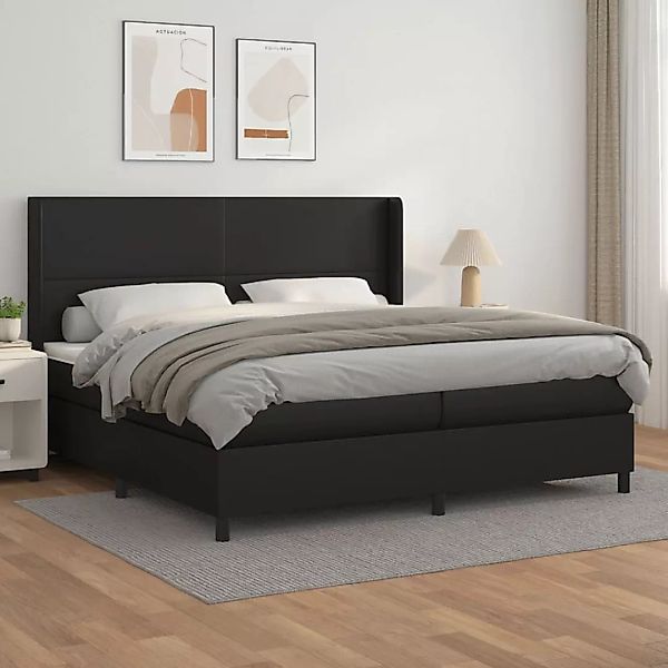 Vidaxl Boxspringbett Mit Matratze Schwarz 200x200 Cm Kunstleder günstig online kaufen