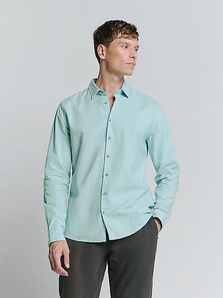 NO EXCESS Langarmhemd "No Excess Leinenhemd" günstig online kaufen