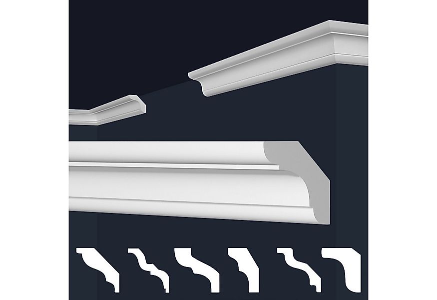 marbet design Stuckleiste E-24, 50 Meter / 25 Leisten, XPS Styropor weiß - günstig online kaufen