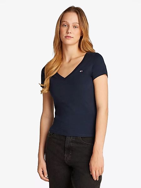 Tommy Jeans T-Shirt "TJW SLIM V-NECK TEE", mit Logo-Stickerei günstig online kaufen