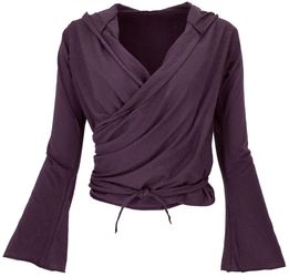 Guru-Shop Longsleeve Wickelshirt, Yogashirt, Langarmshirt mit.. günstig online kaufen