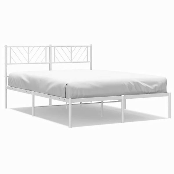 vidaXL Bettgestell mit Kopfteil Metall Weiß 160x200 cm Modell 111881154 günstig online kaufen