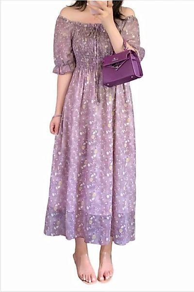 JDMGZSR Sommerkleid Damenkleid mit Blumenmuster, großes Format, lockeres Te günstig online kaufen