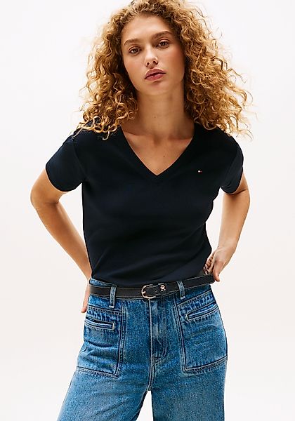 Tommy Hilfiger T-Shirt "SLIM CODY V-NK SS mit V-Ausschnitt und Streifen", g günstig online kaufen
