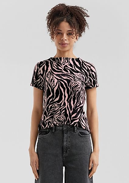 QS Kurzarmshirt Weiches T-Shirt mit Animal-Print günstig online kaufen