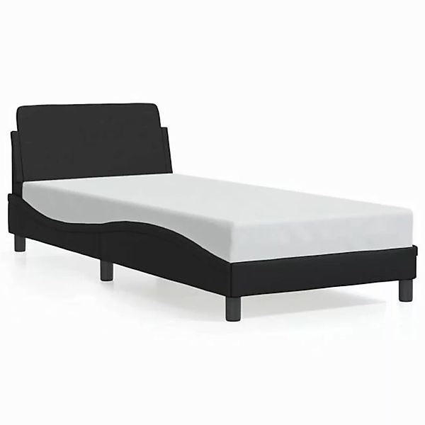 vidaXL Bettgestell, Bettrahmen mit Kopfteil Schwarz 90x200 cm Kunstleder günstig online kaufen