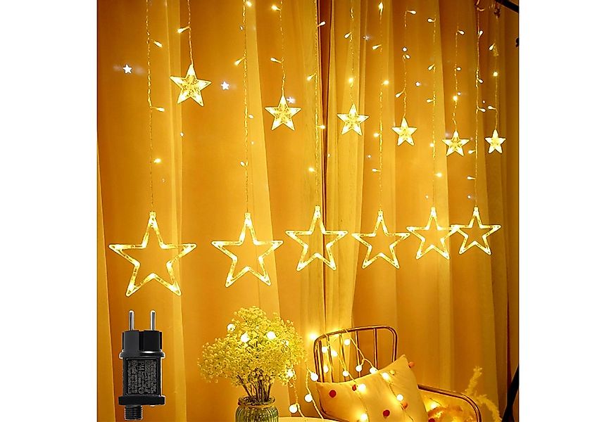 Quntis Lichtervorhang 2/2,2 M Weihnachtsdeko Lichterkette mit 8 Modi, Memor günstig online kaufen