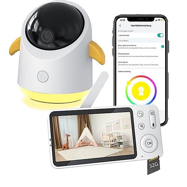 Boifun Babyphone Babyphone mit Kamera 2K/3MP 5 Zoll WLAN Video Babyfon mit günstig online kaufen