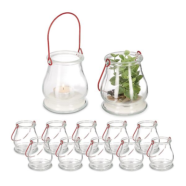 relaxdays Windlicht Transparentes Windlicht im 12er günstig online kaufen