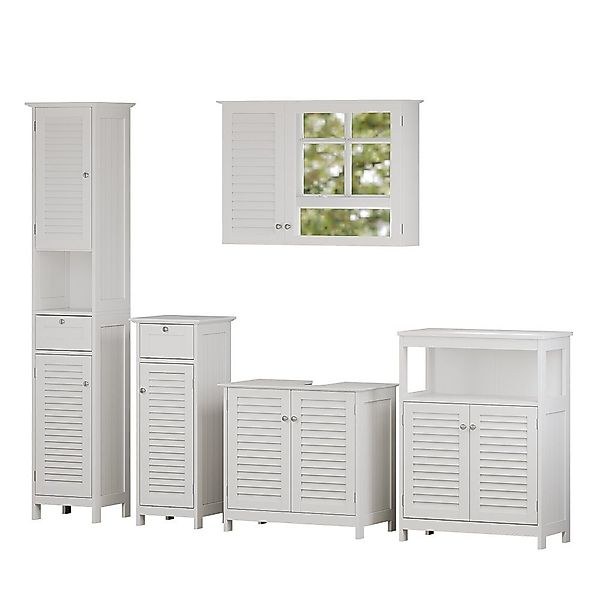 Vicco Badmöbel-Set Riad, Weiß, 5 Teile, günstig online kaufen