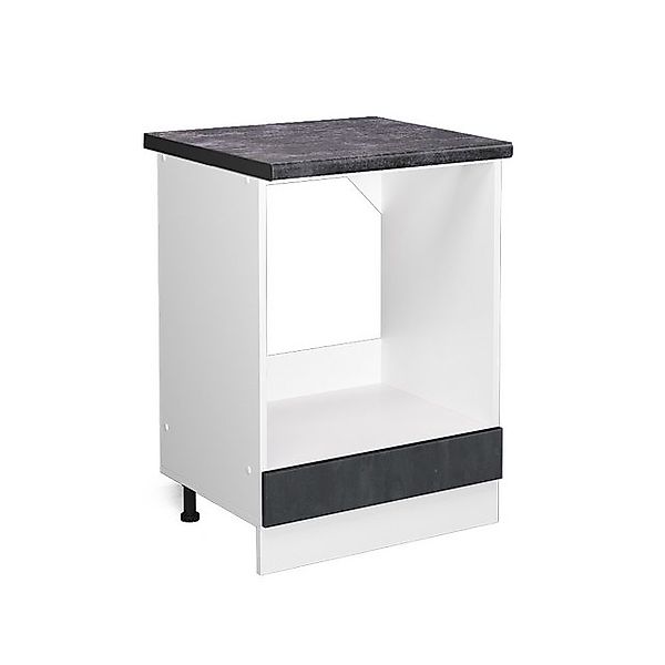Vicco Herdumbauschrank R-Line Herdschrank Schwarz Beton/Weiß 60 cm AP Marmo günstig online kaufen