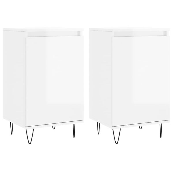 vidaXL Sideboards 2 Stk Hochglanz-Weiß 40x35x70 cm Holzwerkstoff 831057 günstig online kaufen