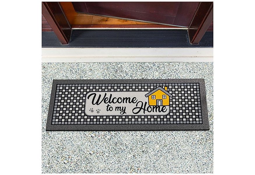 ANRO Fußmatte Rutschfeste Gummibasis Türmatte Schmurzfangmatte, eckig, Höhe günstig online kaufen