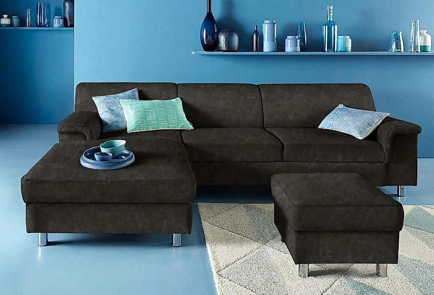 DOMO collection Ecksofa "Jamie, modern und elegant, Fußhöhe 9cm, L-Form," w günstig online kaufen