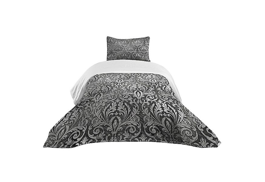 Abakuhaus Tagesdecke Set mit Kissenbezügen Waschbar, Damask Klassische Blum günstig online kaufen