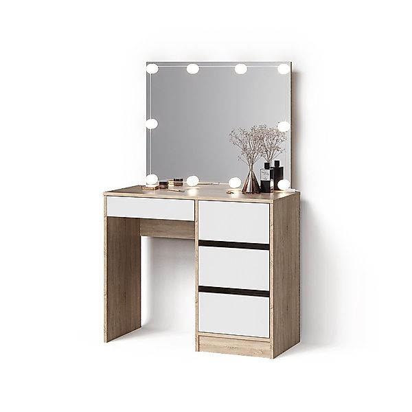 Livinity® Schminktisch Imola, Sonoma/Weiß, 90 cm günstig online kaufen