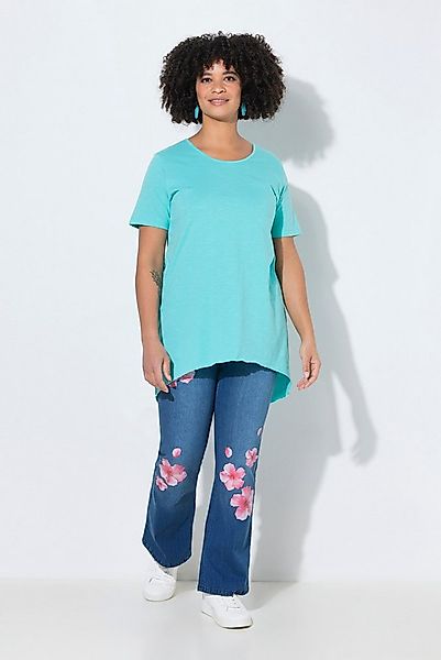 Angel of Style T-Shirt Longshirt Rundhals Halbarm gerundeter Saum günstig online kaufen