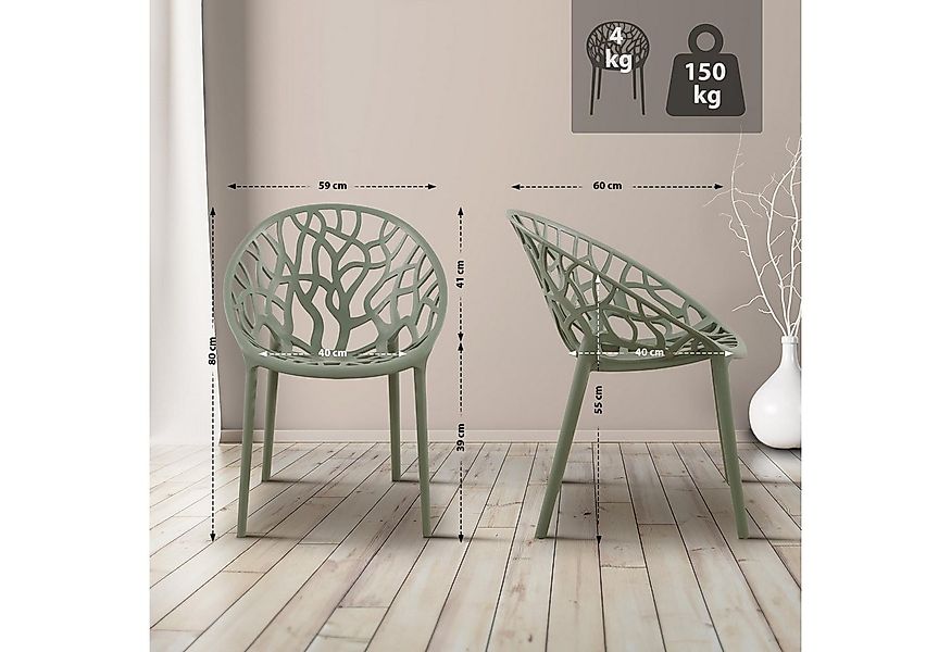 CLP Gartenstuhl Hope (2er Set, 2 St), Kunststoff, stapelbar, wetterfest günstig online kaufen