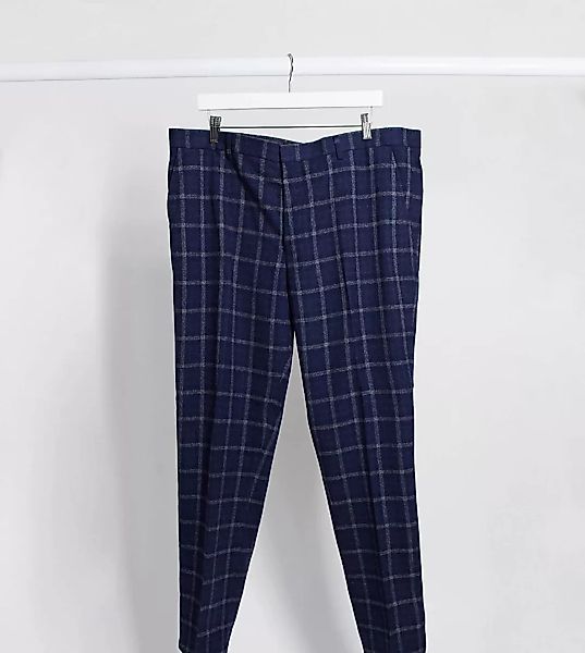 Harry Brown Plus – Schmal geschnittene, karierte Anzughose mit Gitterkaromu günstig online kaufen