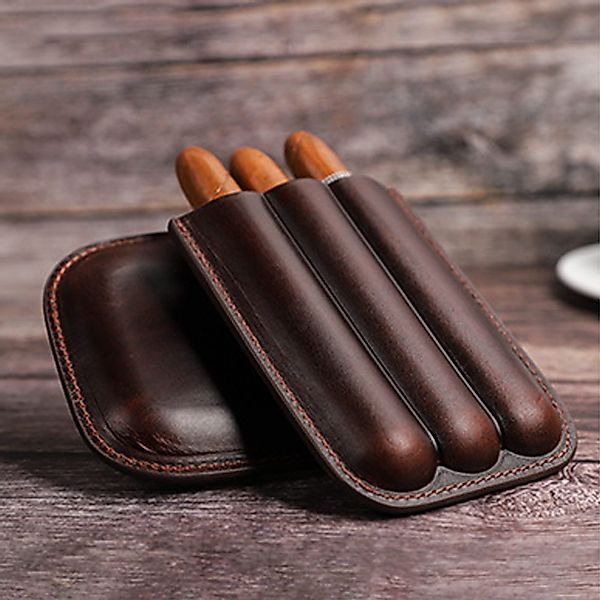 YUBRO-STUDIO Tabakbeutel Zigarrenetui 3 Echtes Leder günstig online kaufen
