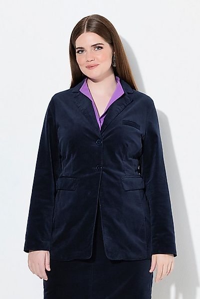 Ulla Popken Blusenblazer Samtblazer leicht tailliert Reverskragen günstig online kaufen