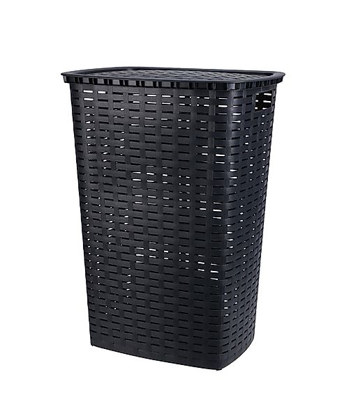 Spetebo Wäschetruhe Kunststoff Wäschekorb Rattan Optik günstig online kaufen