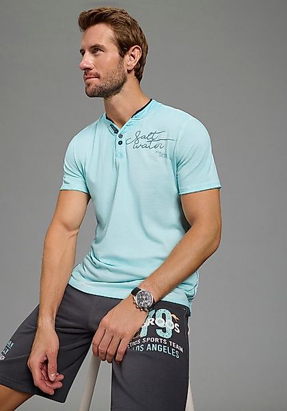 KangaROOS Henleyshirt schmaler Schnitt, Halbarm, mit V-Ausschnitt und Knopf günstig online kaufen