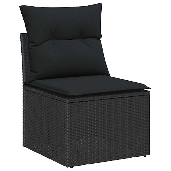 vidaXL 9-Teiliges Garten-Sofa-Set mit Kissen Schwarz Poly Rattan 3347618 günstig online kaufen