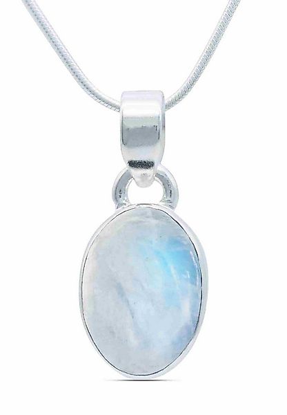mantraroma Kette mit Anhänger SAMA oval aus 925 Silber mit Regenbogen Monds günstig online kaufen