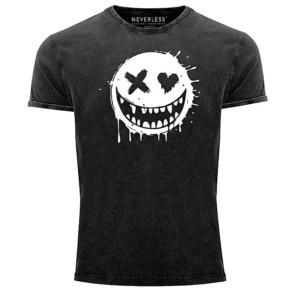 Neverless Print-Shirt Herren Vintage Shirt Print günstig online kaufen