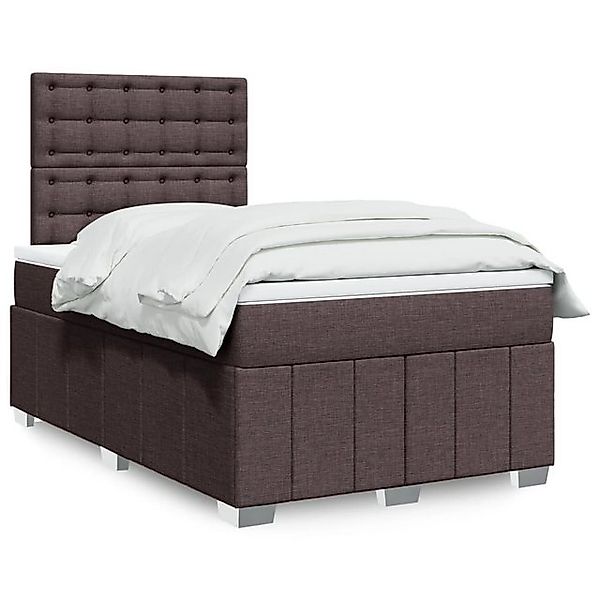 vidaXL Boxspringbett, Boxspringbett mit Matratze Dunkelbraun 120x190 cm Sto günstig online kaufen